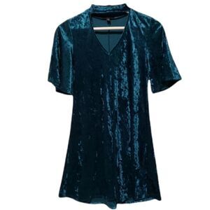 Crushed Velvet Flutter Sleeve Dress